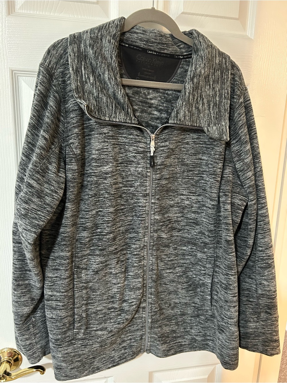 Calvin Klein 3X Performance Heather Gray Full Zip Fleece Jacket